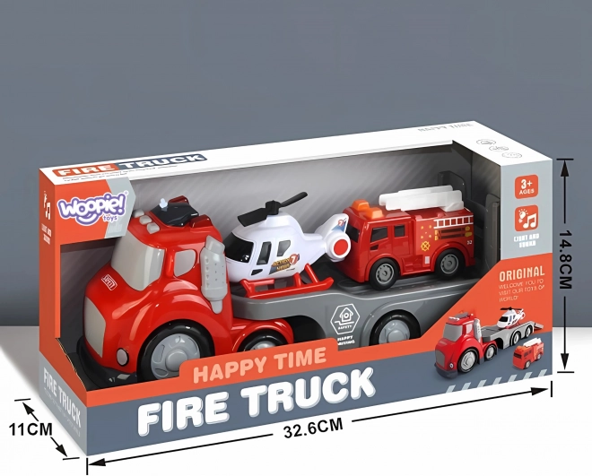 Červená Hasičská Dodávka CITY TRUCK se Zvukovými a Světelnými Efekty