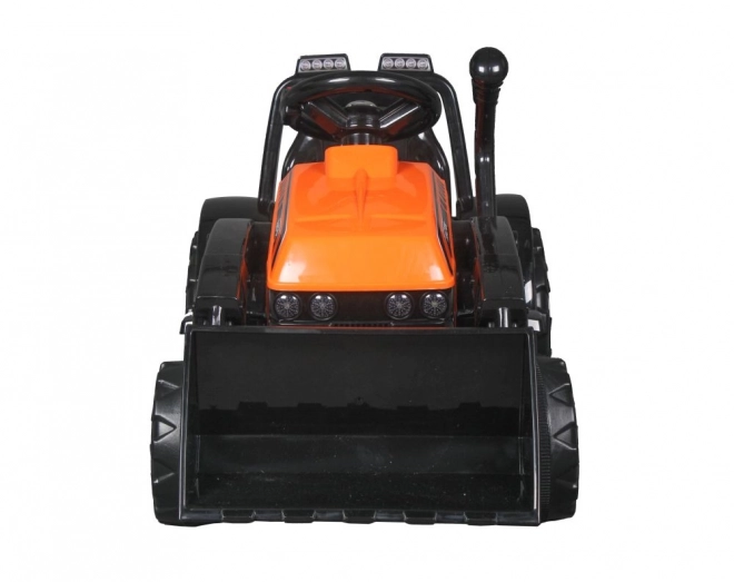 Battery Powered Kids' Tractor with Orange Scoop and Horn