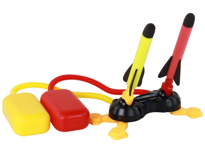 Foam Rocket Launcher with Pump - Yellow and Red