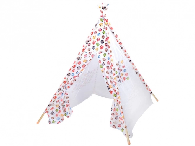 Tipi Tent for Kids with Happy Owls Design