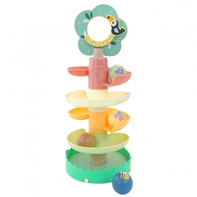 Wooden Ball Run Set for Toddlers - WOOPIE GREEN