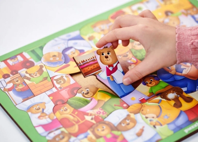 Woodlika wooden puzzle bears in the world of professions