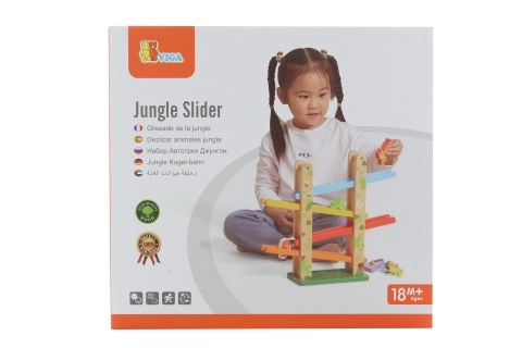 Colorful Jungle Wooden Slide Toy