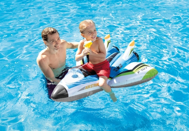 Inflatable airplane with water cannon, green INTEX 57536