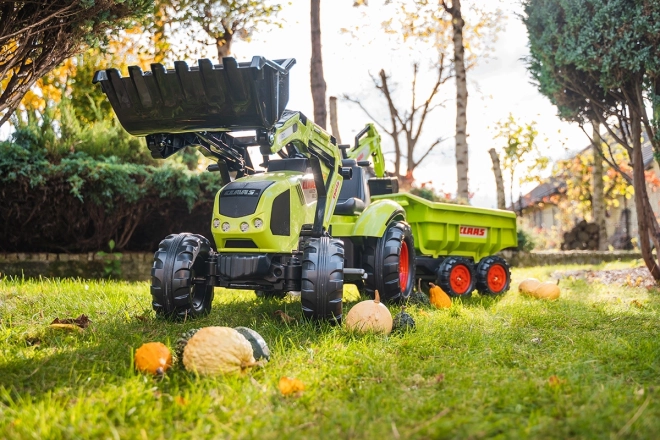 Pedal Tractor Claas Axos - with front and rear loader + trailer