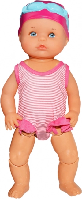 Schwimmende Puppe zum Baden in rosa Kleidung
