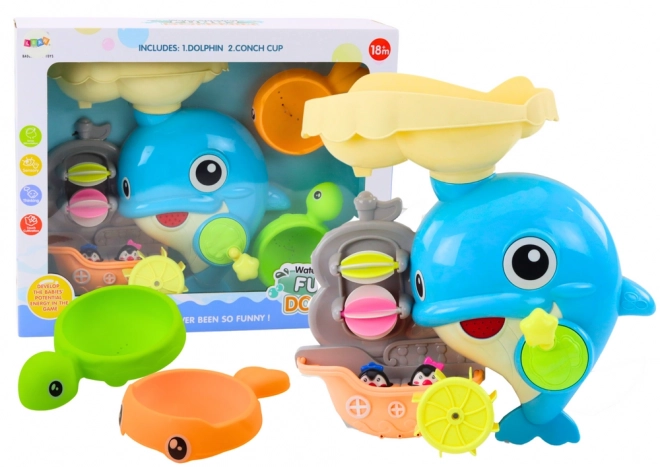 Blue Dolphin Bath Toy Set