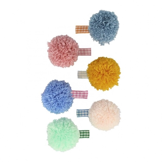 Colorful Pom Pom Hair Clips