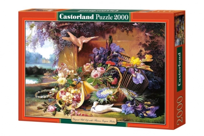 2000 darabos Puzzle Virágokkal Elegáns csendélet Eugene Bidau-tól