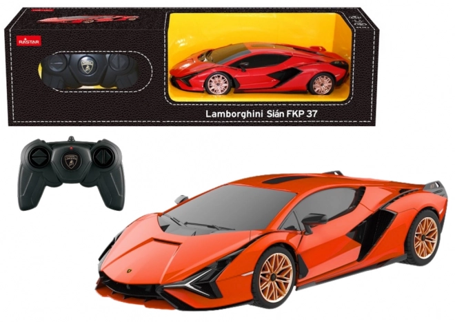 RC auto 1:24 Rastar Lamborghini Sian oranžový