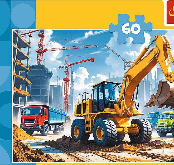 Puzzel Tractor met Graaf-laadmachine 60 stukjes