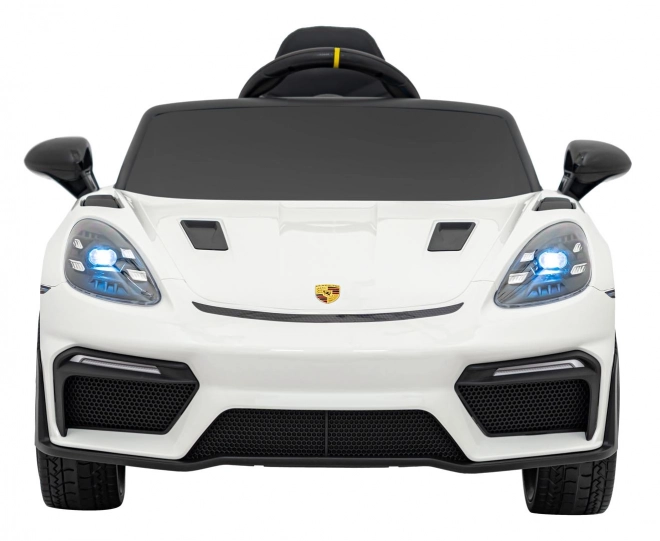 Electric Toy Car Porsche 718 with MP4 Audio Panel – White