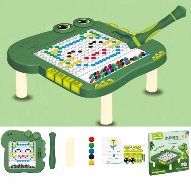 Educational Dinosaur Magnetic Drawing Table - Green