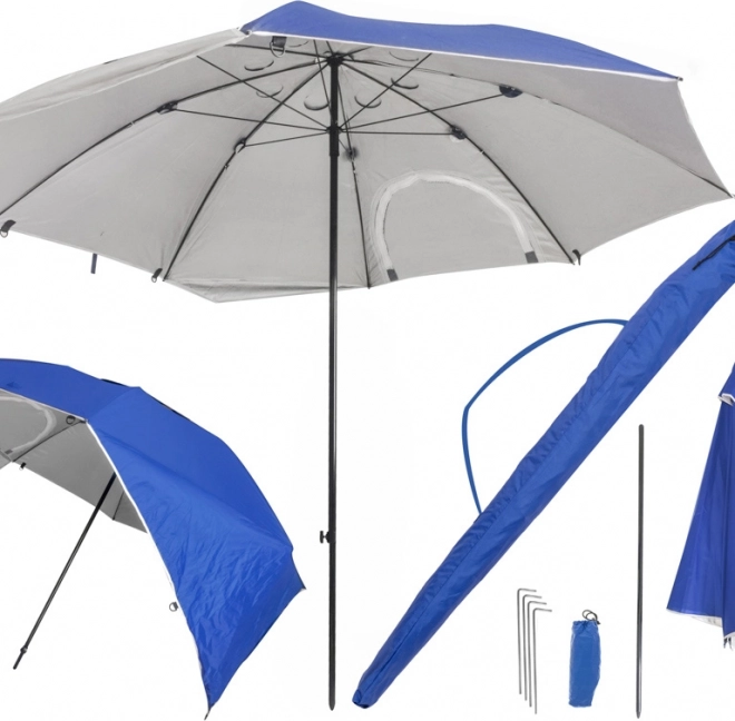 Grote inklapbare strand- en tuinparasol 2-in-1