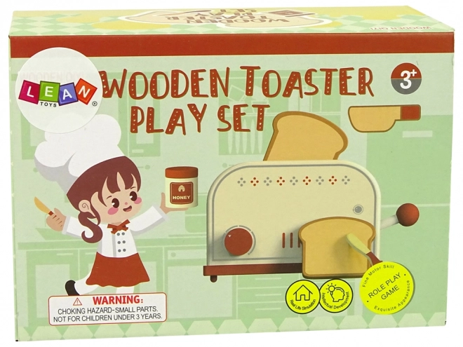 Wooden Toy Toaster with Breakfast Accessories