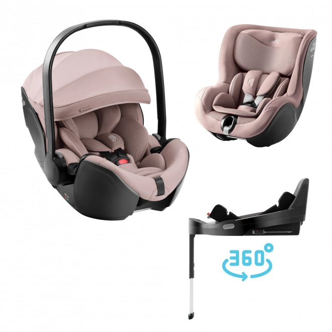 Baby-Safe Pro and Dualfix 5z Car Seat Set with Vario Base, Dusty Rose Style