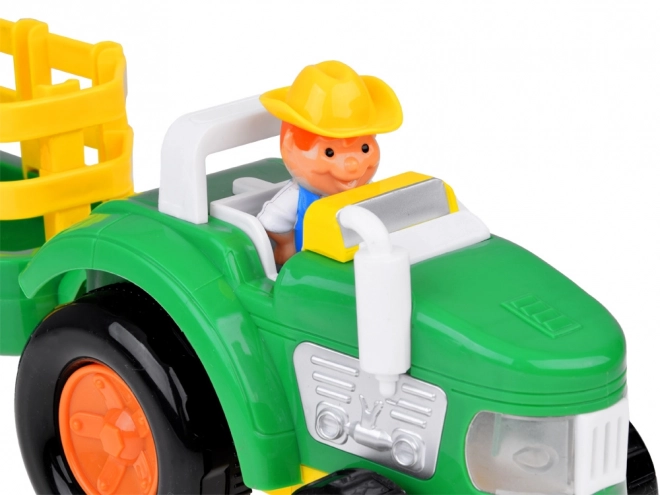 Farm Tractor with Trailer and Animals - Sound and Light