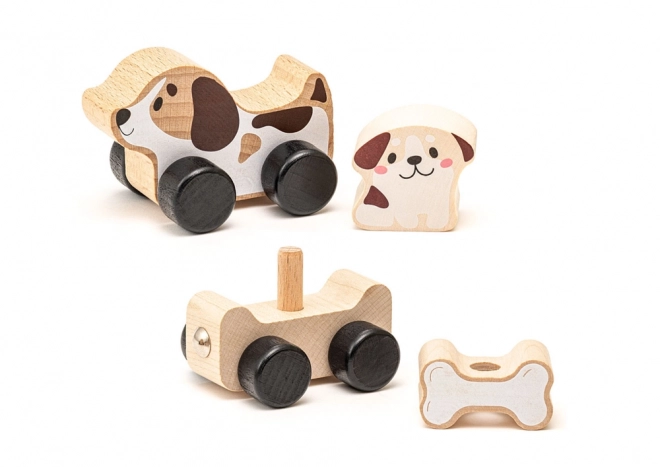 Wooden Toy Smart Puppies Bone