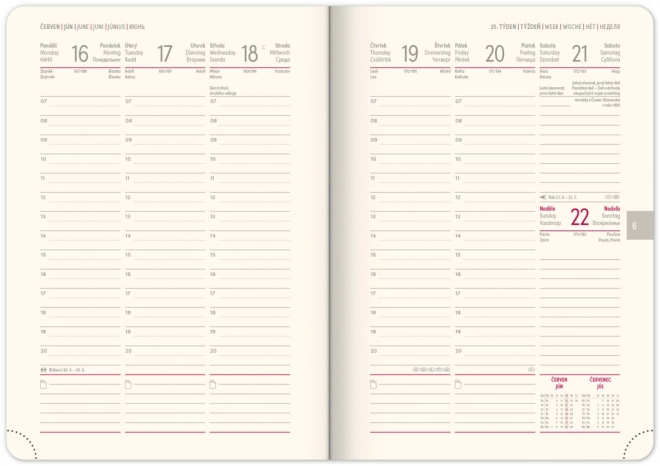 Weekly Planner Twill 2025 Blue-Silver