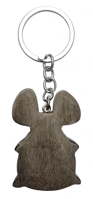 Large Wooden Mouse Keychain