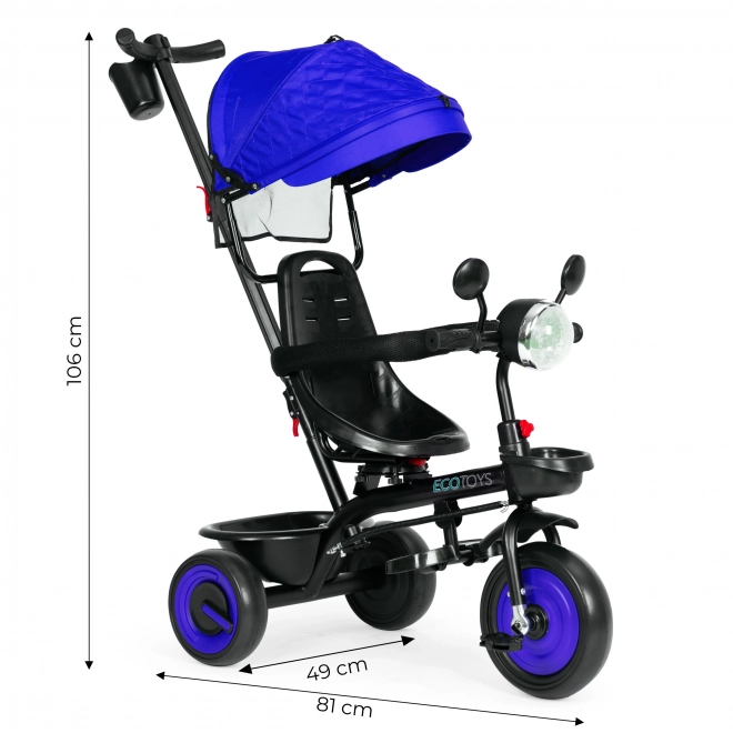 3-in-1 tricycle stroller for children with swivel seat and canopy by ECOTOYS