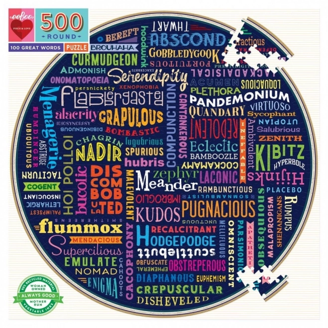 Eeboo Round 100 Great Words Puzzle