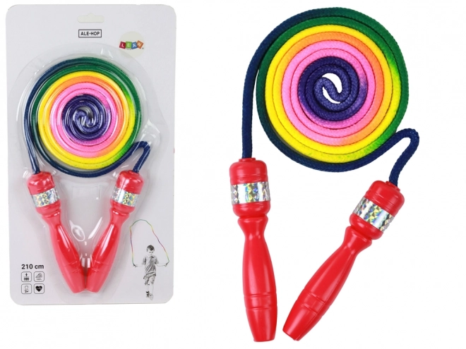 Rainbow Jump Rope with Red Handles