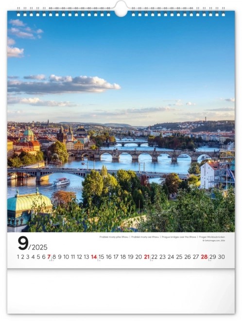 Wall Calendar Prague 2025