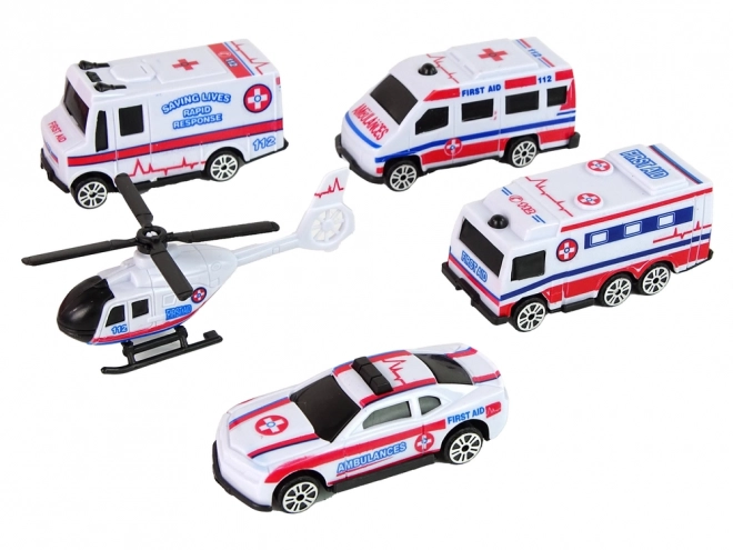 Rescue Vehicle Toy Set with Fire Truck and Ambulance