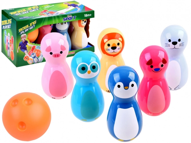 Colorful Animal Rattle Bowling Set