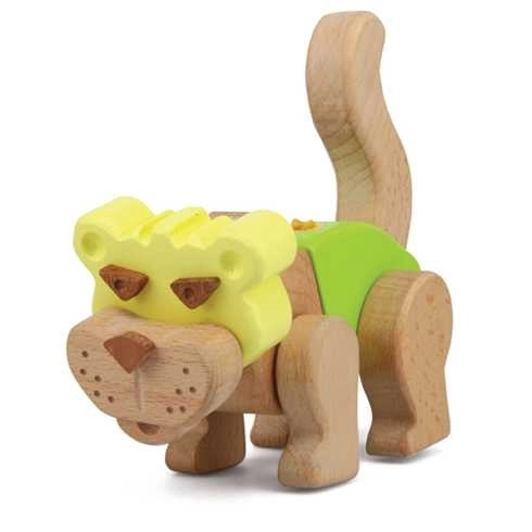 Interactive Wooden Tiger Toy