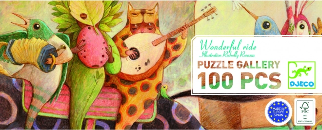 Panoramische puzzel DJECO Wonderful Ride 100 stukken