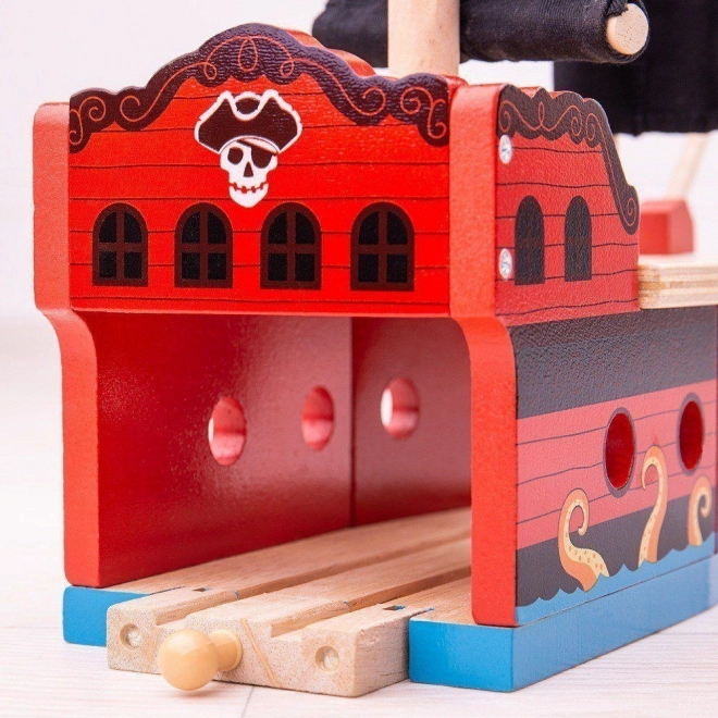 Pirate Ship Toy for Wooden Train Sets