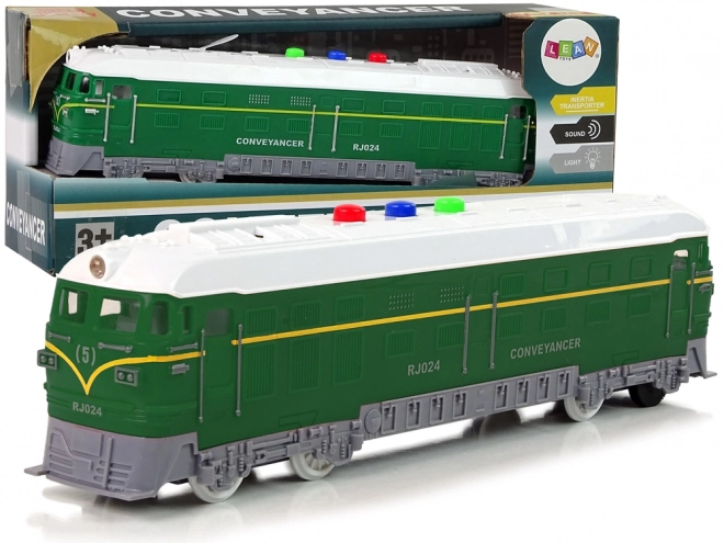 Friction Powered Train with Sound and Lights - Green