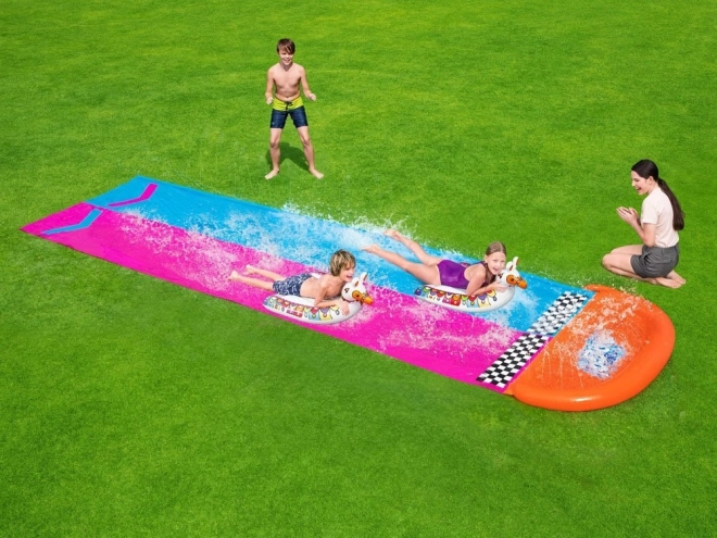 Double Water Slide H2O GO! Lama Rama – Pink-blue with mats