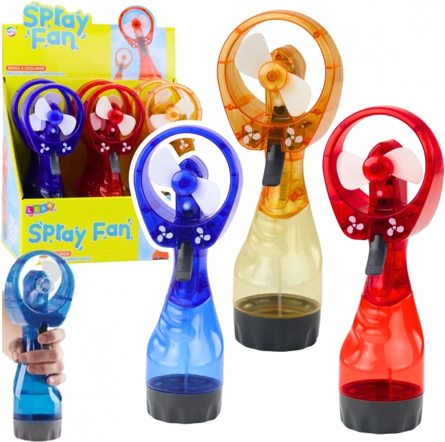 Portable fan with battery-operated mist sprayer