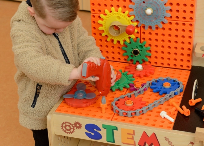 Wooden Workshop Table XXL Montessori STEM with Tools and Accessories Masterkidz