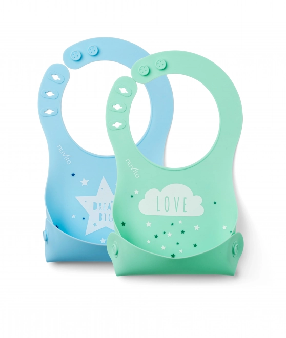 Silicone Bib in Blue and Green