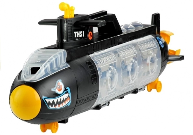 submarine vehicle sorter with shark design and 5 cars