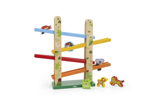 Colorful Jungle Wooden Slide Toy