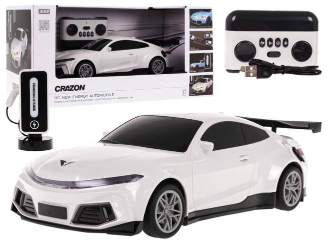 White R/C Car with Charging Station