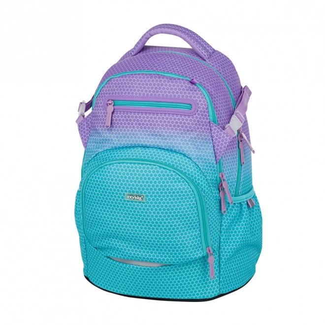 School Backpack in Ombre Blue and Pink