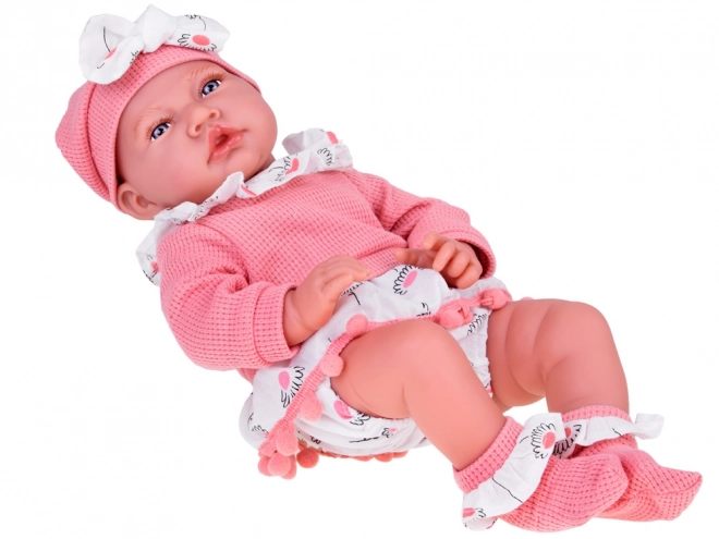 Soft Interactive Baby Doll 45 cm with Pink Outfit