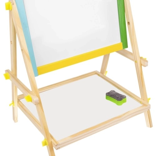 Children's Wooden Double-Sided Rotating Chalkboard and Whiteboard