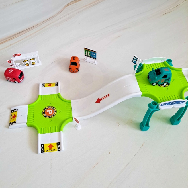 Woopie Parking Garage Playset with Gas Station and Traffic Signs