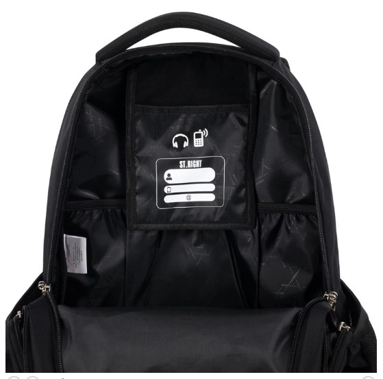 School Backpack with 3 Compartments St. Right 25L Black