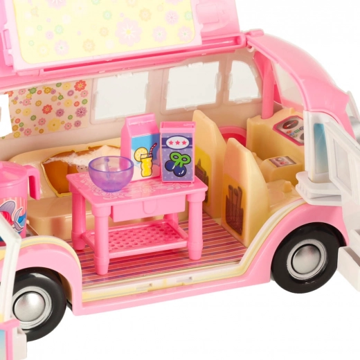 Camping-car ouvrant avec auvent coulissant