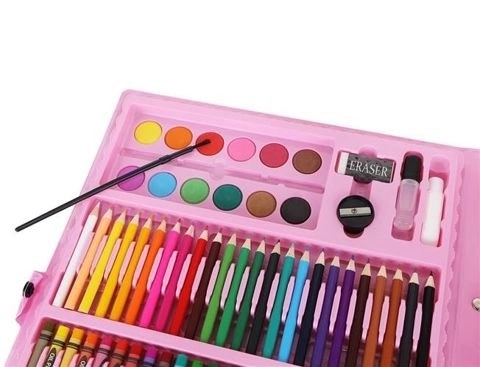 Painting and Drawing Set with Pink Case