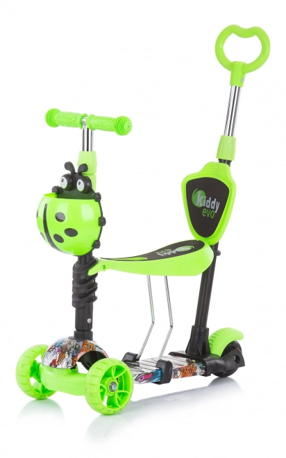 Chipolino Scooter with Parent Handle Kiddy Evo 3-in-1 Ocean – Green Graffiti