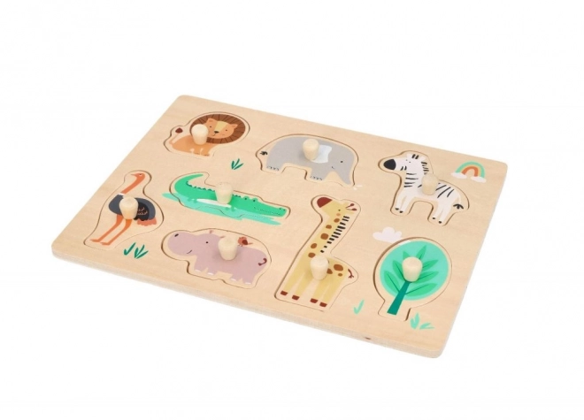 Wooden Safari Puzzle with Handles